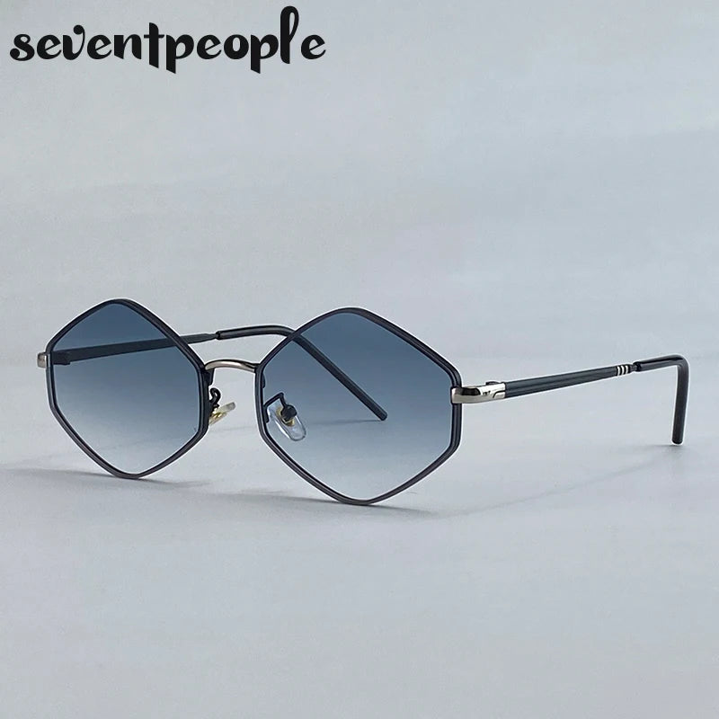 Women Hexagon Punk Vintage Polygon Sunglasses Fashion Eyewear