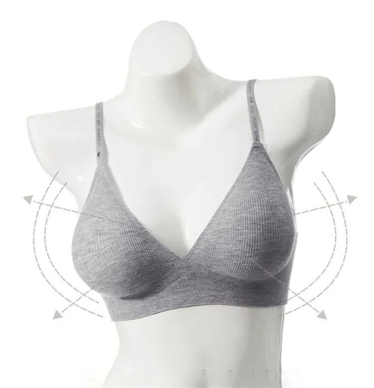 Seamless Deep V Push Up Wireless Bralette for Women