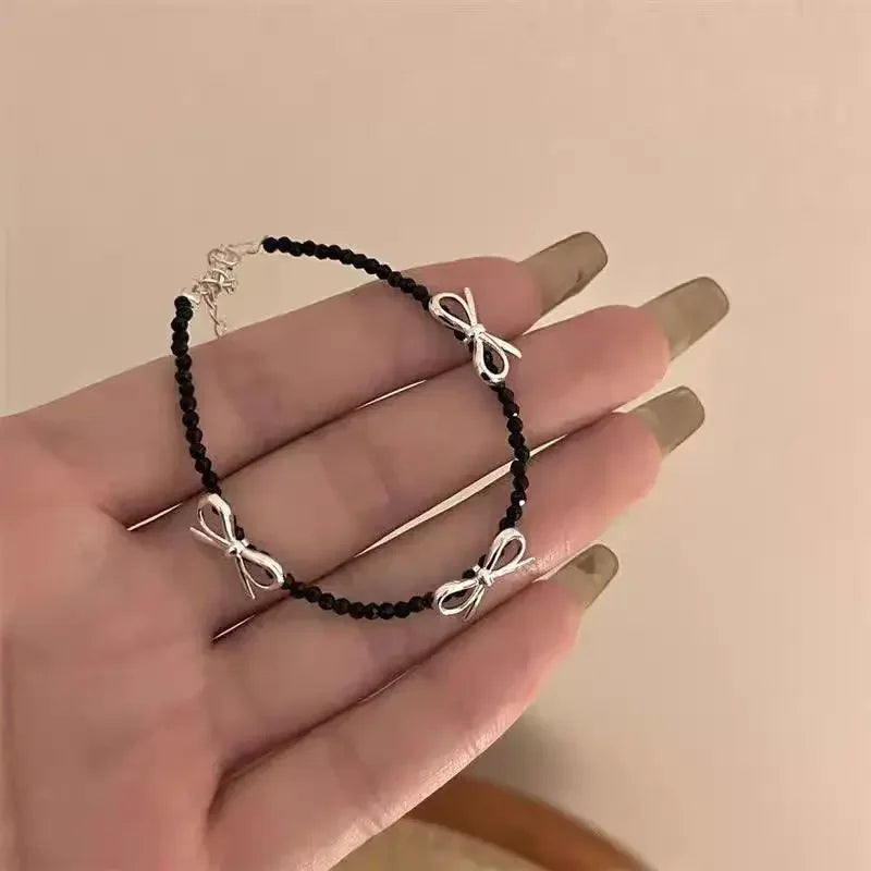 Women Bow Knot Snake Chain Bracelet Sparkling Fashion Jewelry