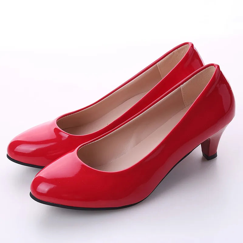 Women Medium Heel Nude Pumps