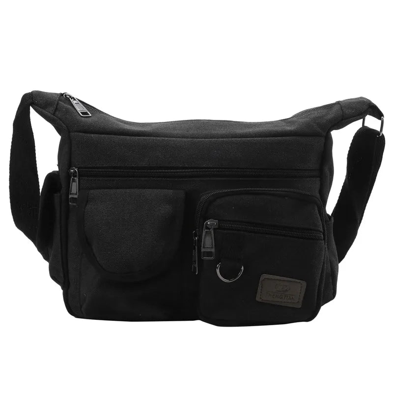 Large Capacity Canvas Crossbody Shoulder Bag for Men