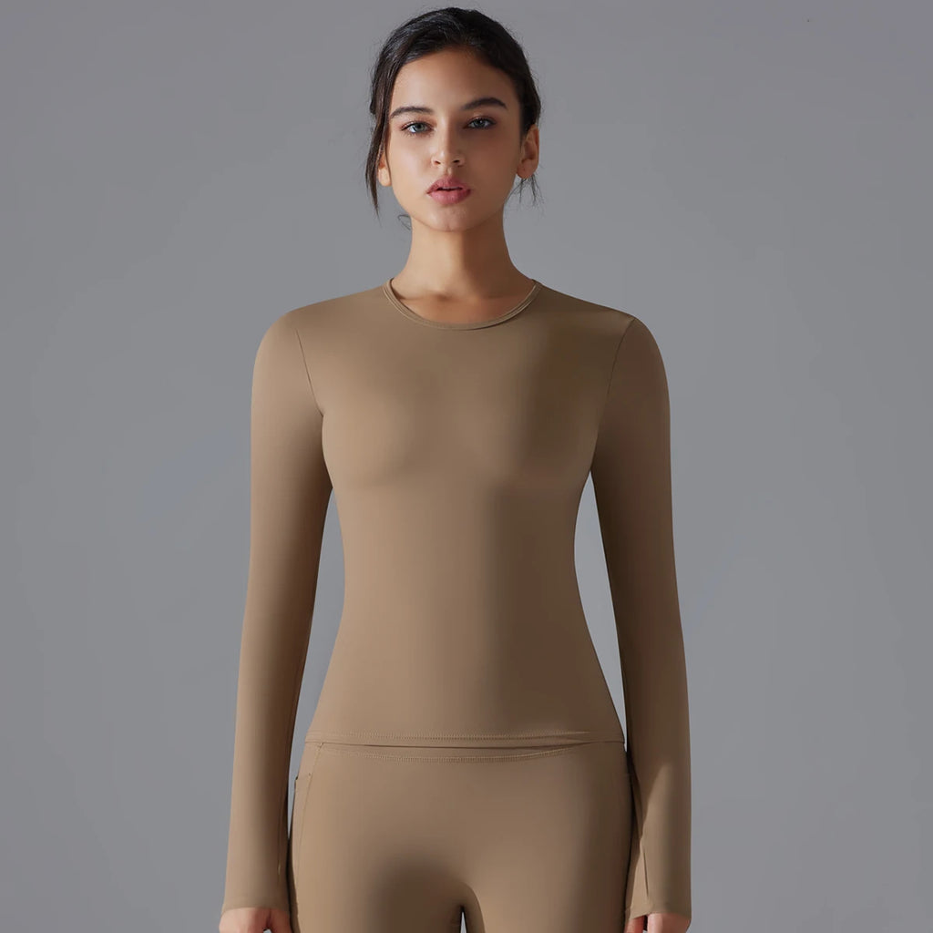 Women Long Sleeve Dry Fit Breathable Fitness Top