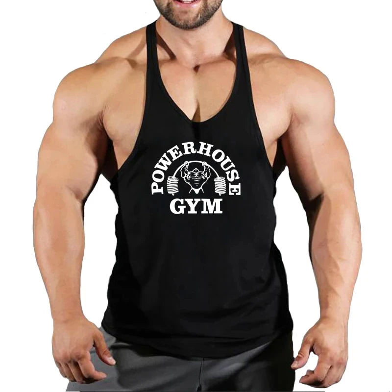 Men Gym Bodybuilding Stringer Vest Singlet