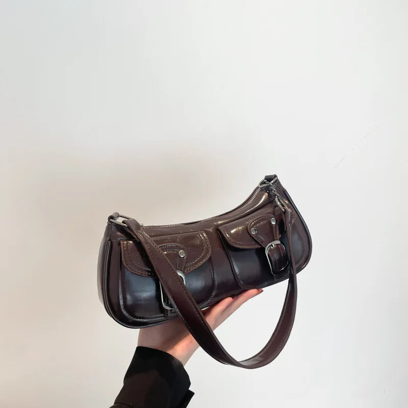 Women's shoulder bag fashion commuting armpit bag personality trendy cool scooter bag small senior sense shoulder crossbody bag