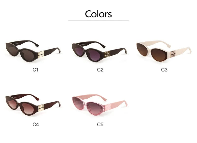 Women Luxury Oval UV400 Designer Fashion Sunglasses