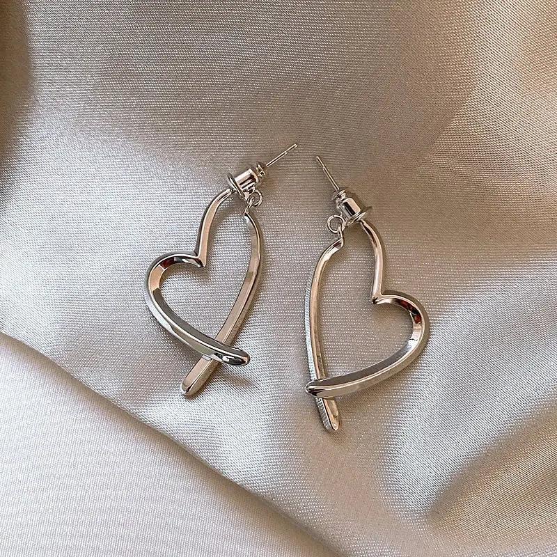 Women Love Heart Fashion Earrings Minimal Jewelry