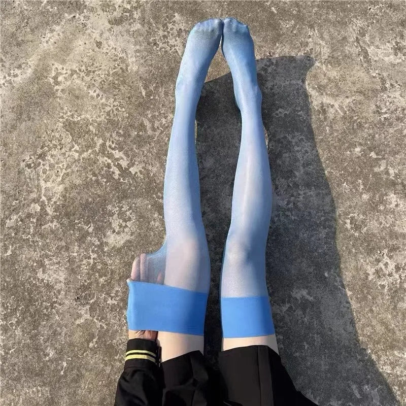 Silky Sheer Thigh High Stockings for Women