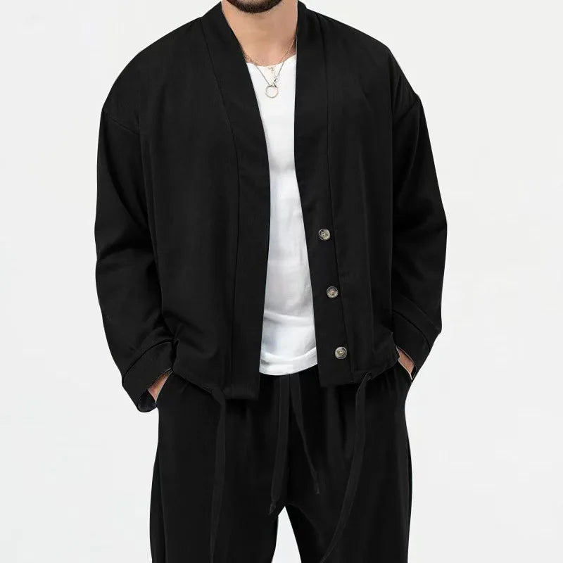 Men Long Sleeve Jacket and Pants Casual Sportswear Set