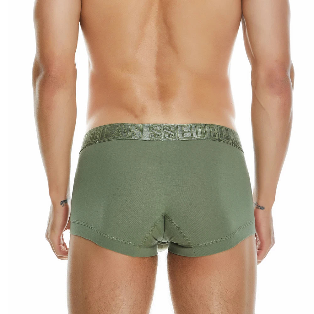 Breathable Cotton Low Waist Boxer Underwear for Men