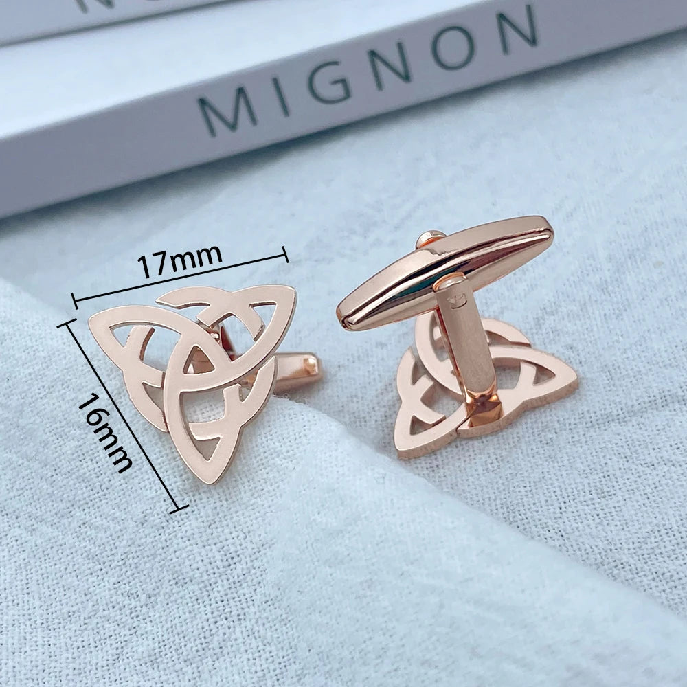 Men Stainless Steel Triangle Cufflinks Jewelry