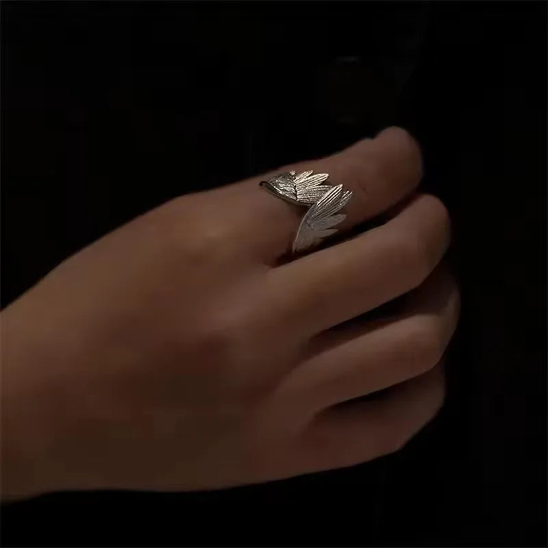 Women Retro Angel Wing Adjustable Gothic Ring Jewelry