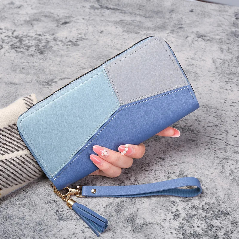 Long Zipper PU Leather Clutch Wallet for Women