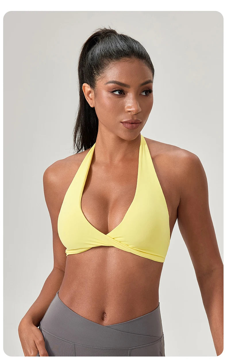 Women Halter Stylish Neck Sports Bra