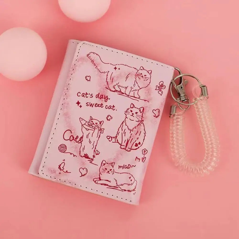 Large Capacity Cat Print Wrist Wallet for Women