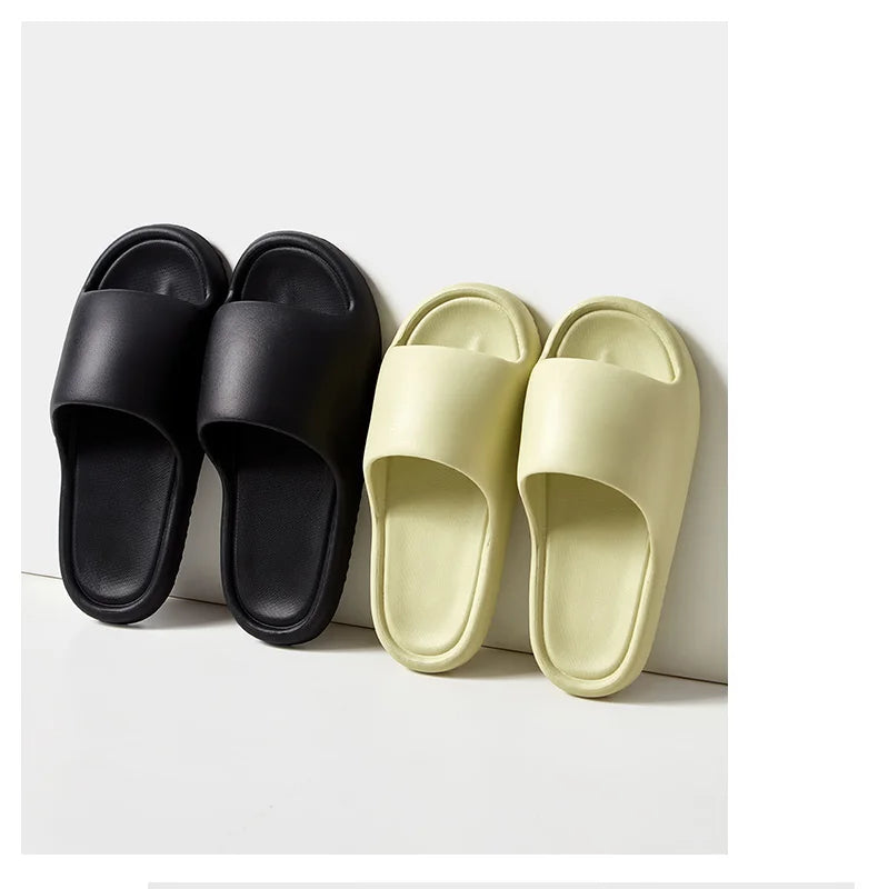 Men's Classy  Slippers for Women's Home Use Thick-Soled Indoor Summer Bread Sandals for Men's Couples Bathroom Bathing Non-Slip Slippers