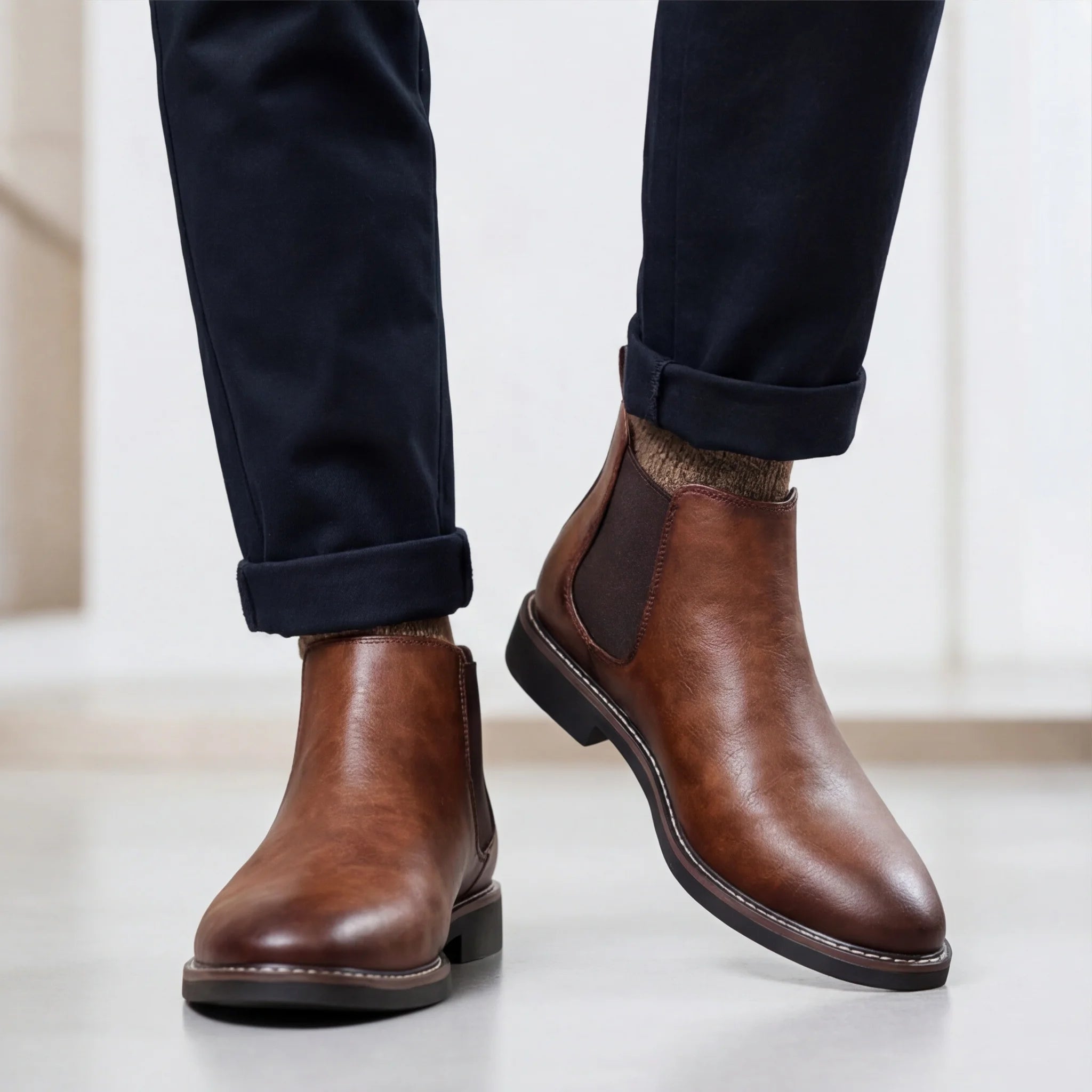 40~46 Men Chelsea Boots Brand Retro Comfortable Fashion Men Boots