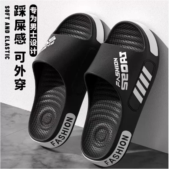 Big Size 36-45 Men Slippers Summer Flat Sole Home Slippers For Women Man Open Toe Trend Slides Couple Light Beach Shoes Sandals