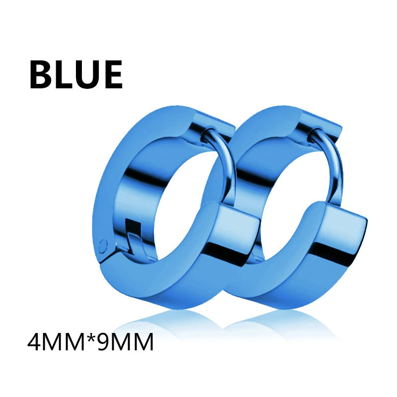 Men Stainless Steel Punk Hoop Earrings