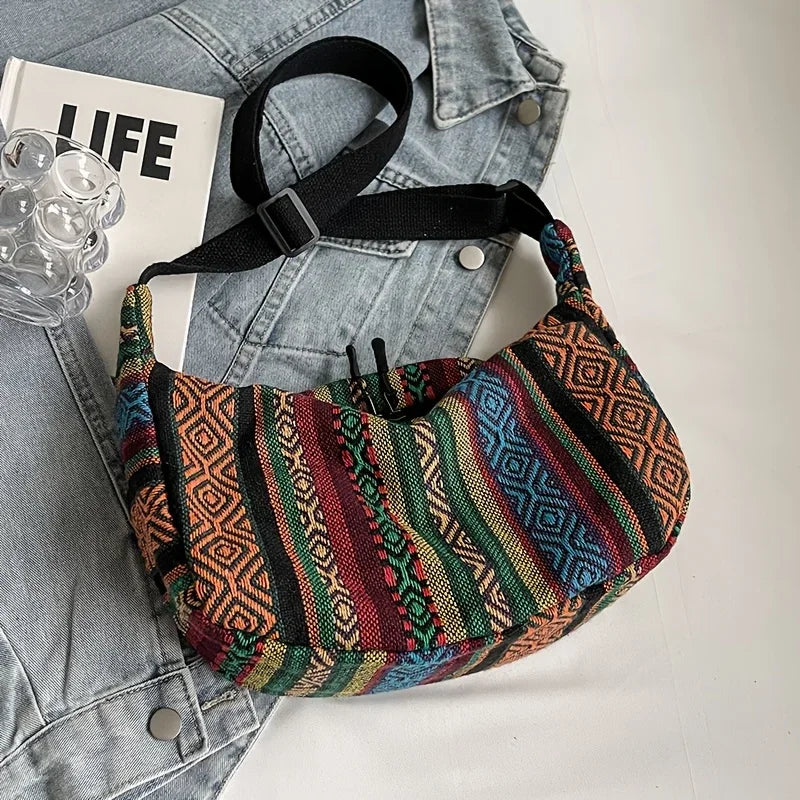Tribal Style Foldable Crossbody Shoulder Bag for Women
