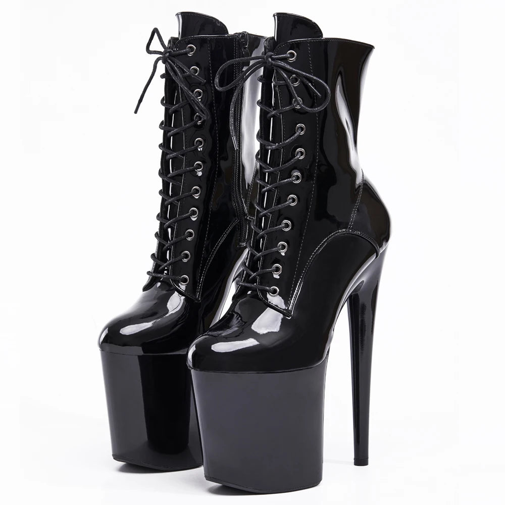 Women Platform Lace Up Dance Boots