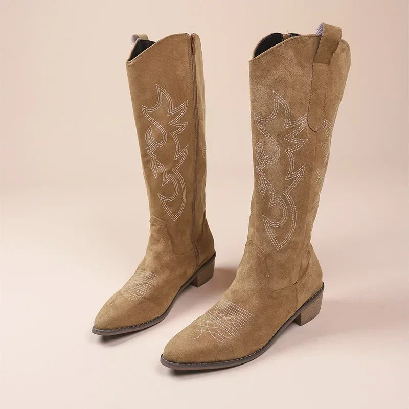 Women Embroidered Western Cowboy Boots