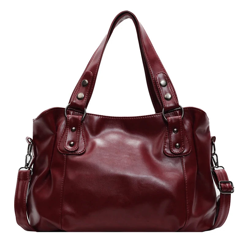 Large Capacity PU Leather Crossbody Tote Bag for Women