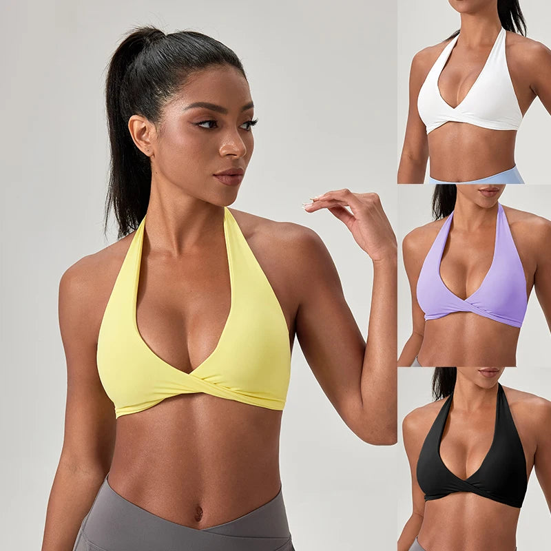 Women Halter Stylish Neck Sports Bra