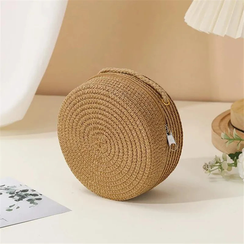 Woven Straw Shoulder Crossbody Bag for Women