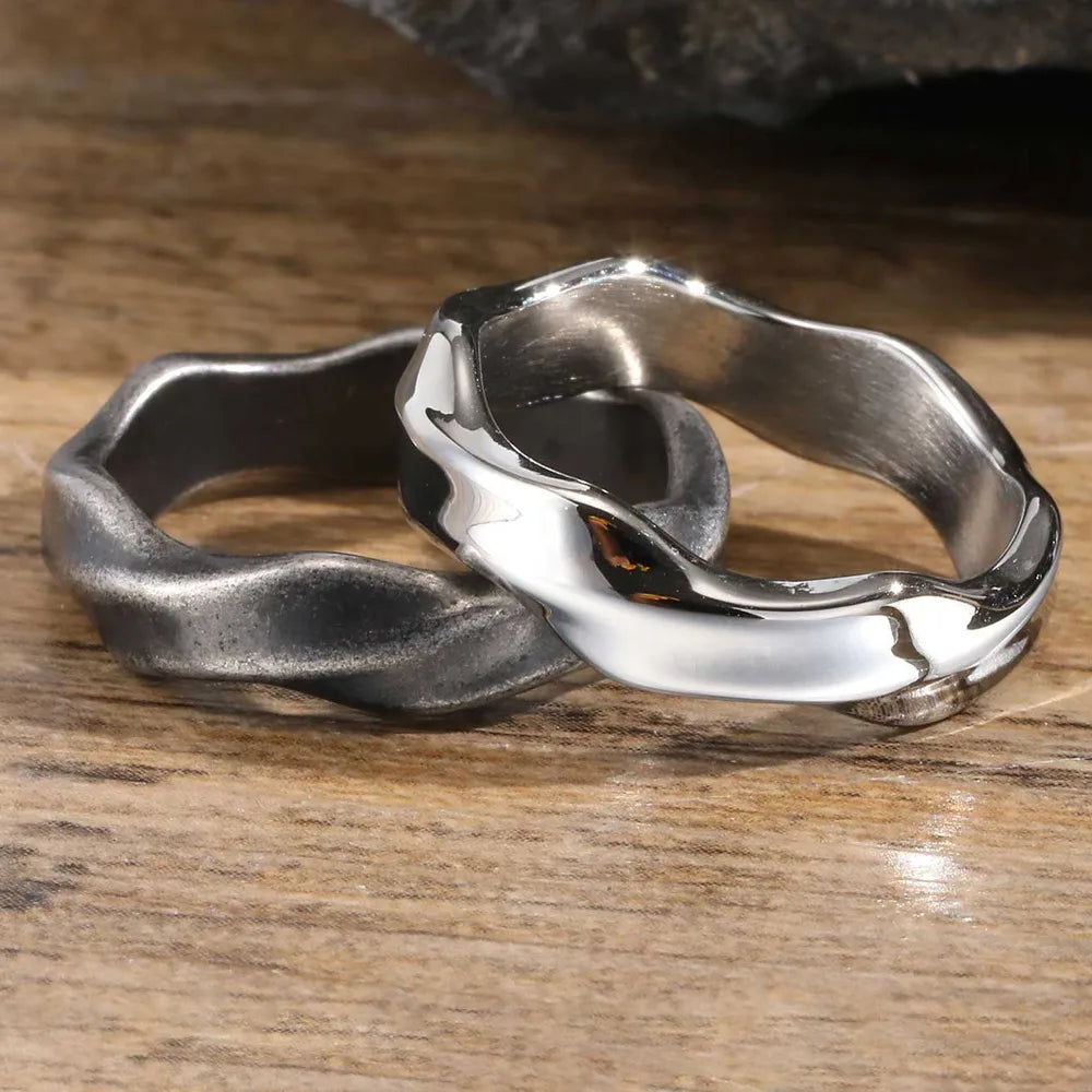Men Vnox Twisted Stainless Steel Mobius Ring