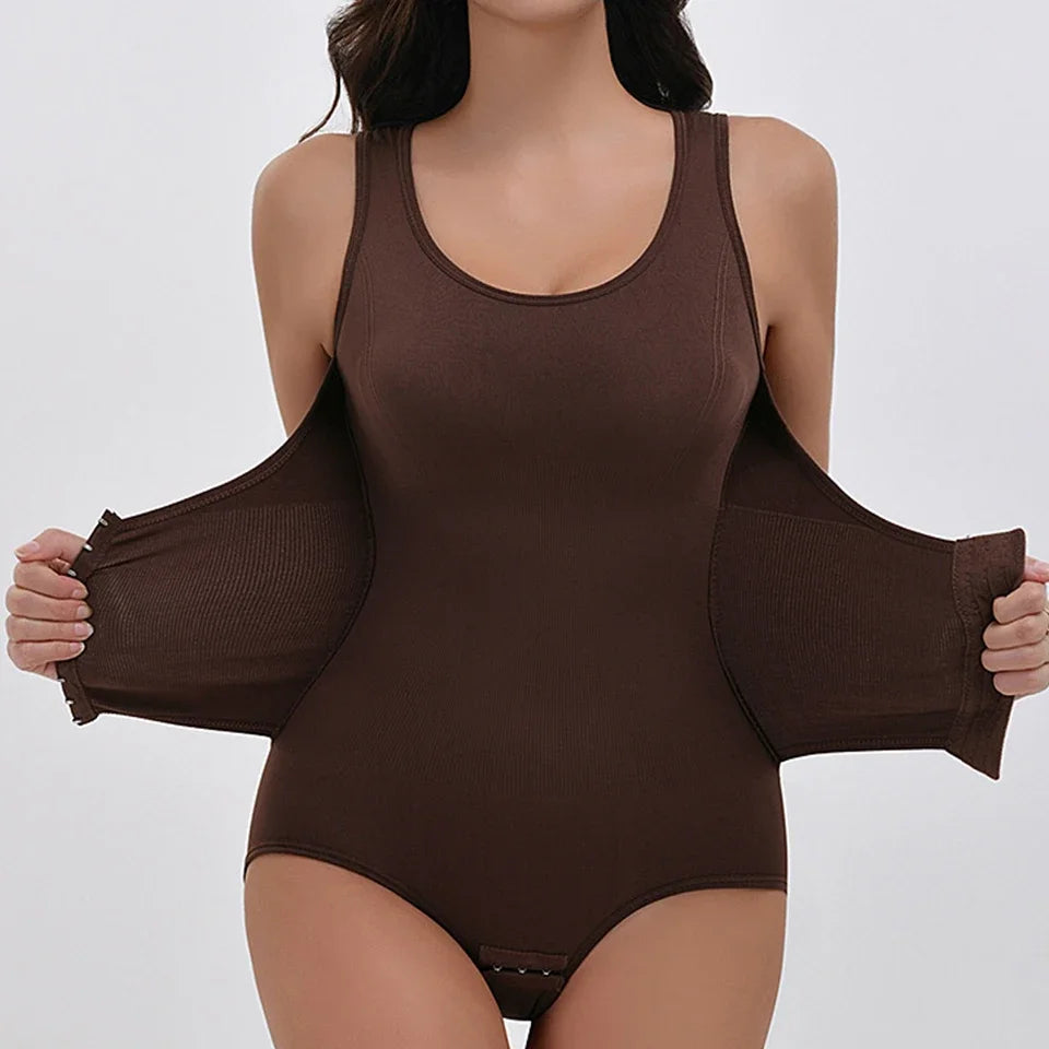 Zipper Belt Tummy Control Shapewear Bodysuit for Women