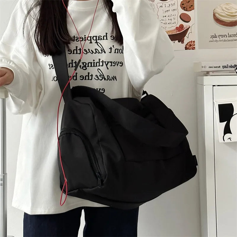 Large Canvas Crossbody Travel Tote Bag for Women