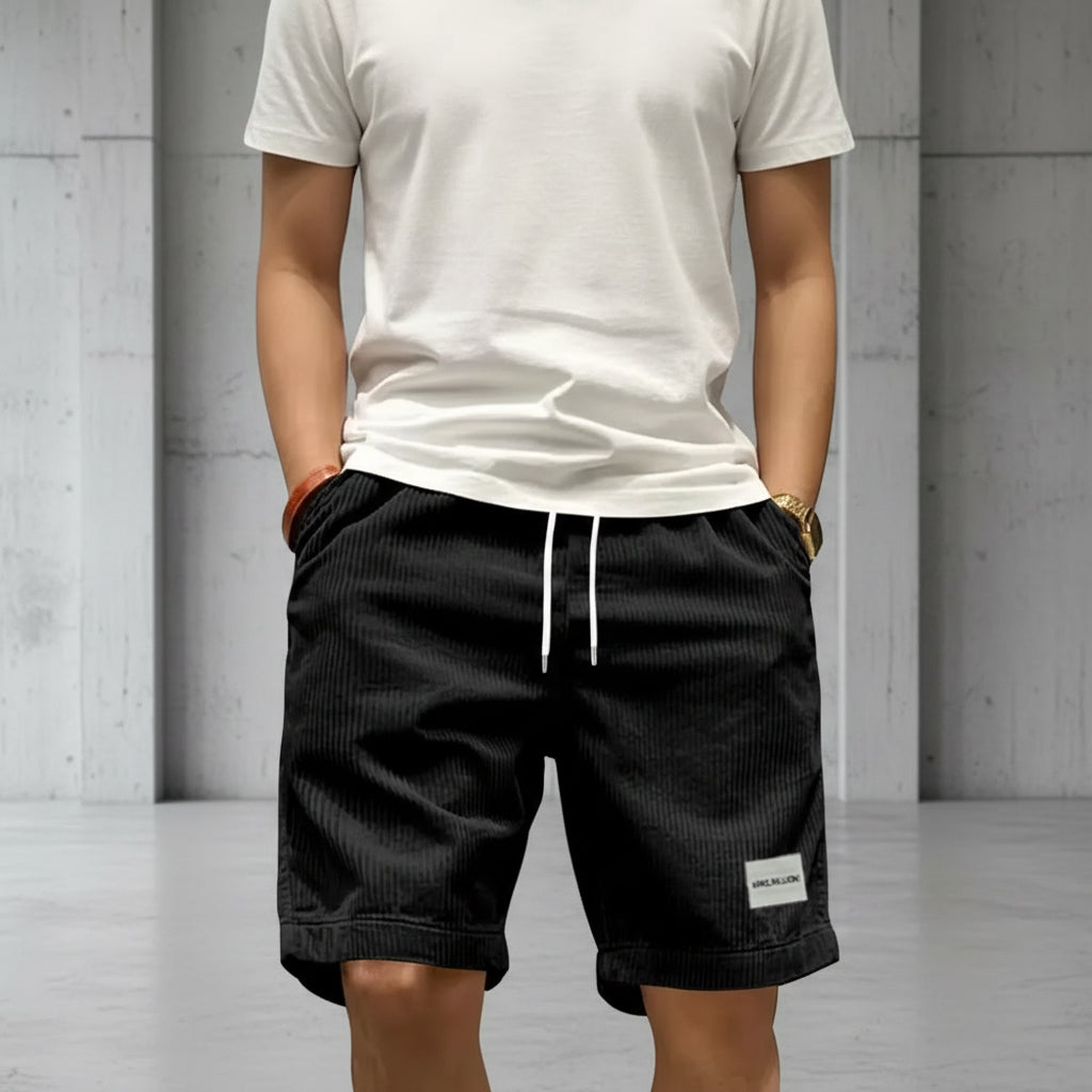 Men Vintage Corduroy Cargo Shorts