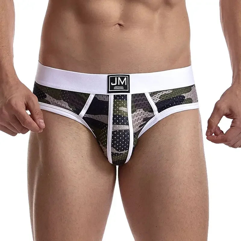 Low Rise Mesh Camouflage Underwear for Men