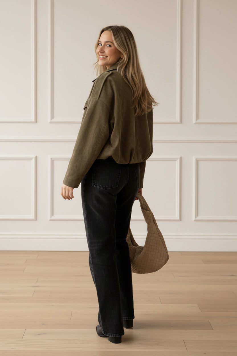 Women Vintage Bomber Jacket Coat