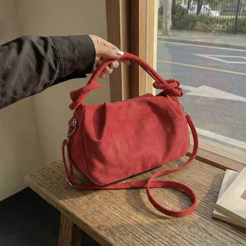 Retro Suede Crossbody Shoulder Bag for Women
