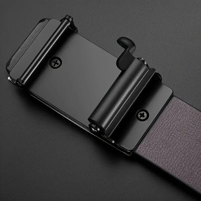 Men Genuine Leather Automatic Buckle Belt