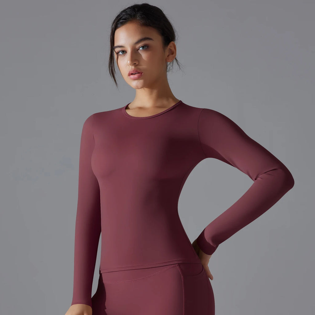 Women Long Sleeve Dry Fit Breathable Fitness Top