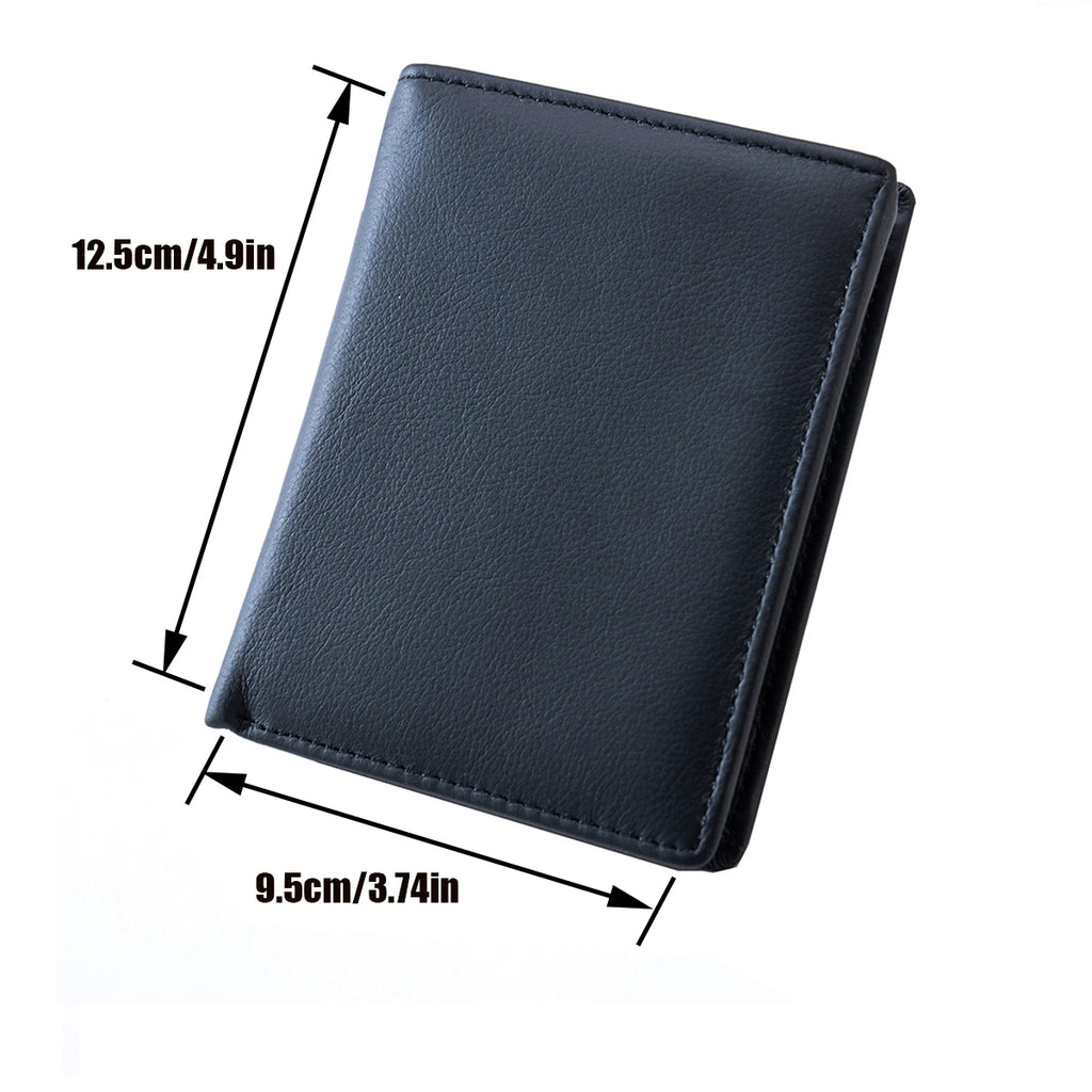 Vintage Genuine Leather RFID Vertical Wallet for Men