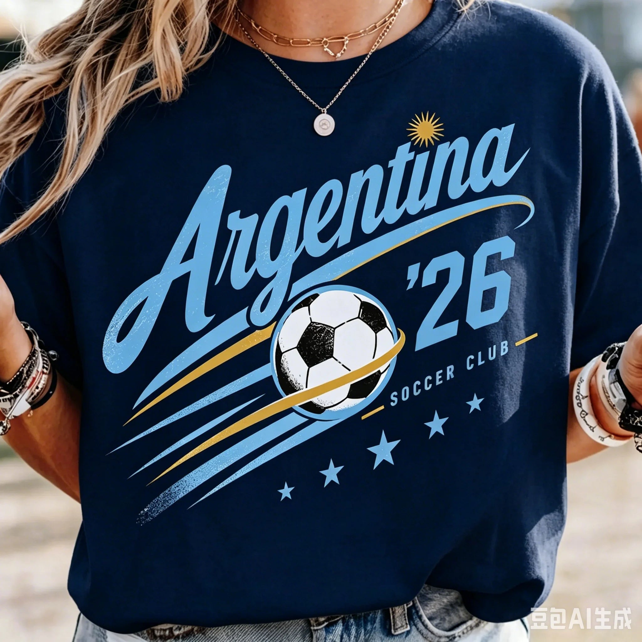 Argentina Soccer Graphic T Shirt for Women
