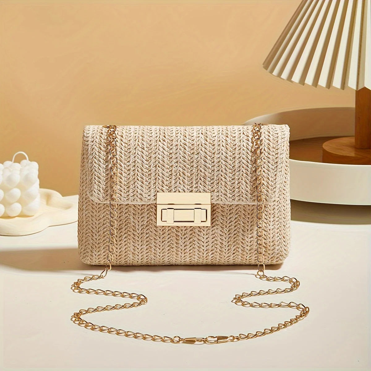 Woven Straw Shoulder Crossbody Bag for Women