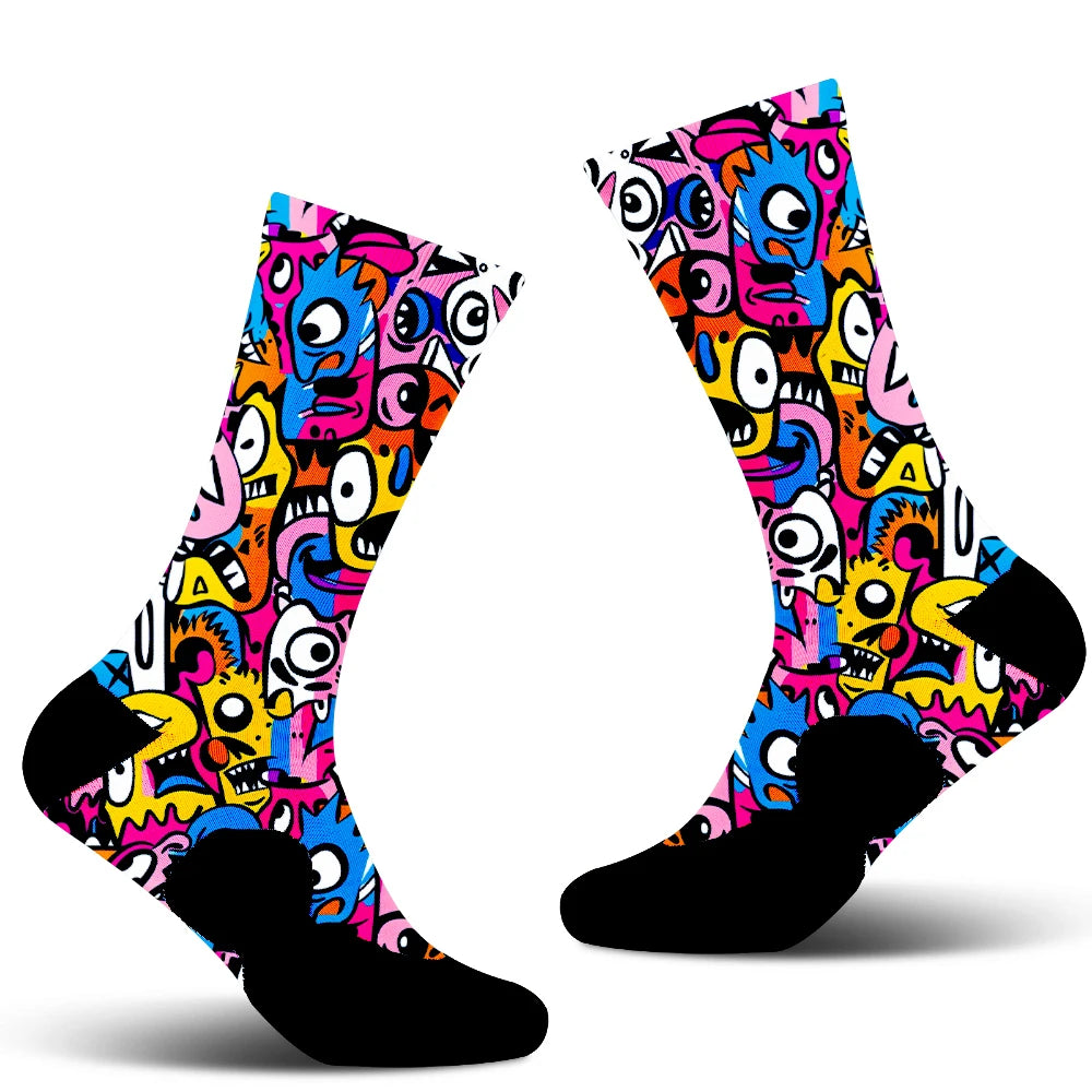 Colorful Mid Calf Cycling Socks for Men