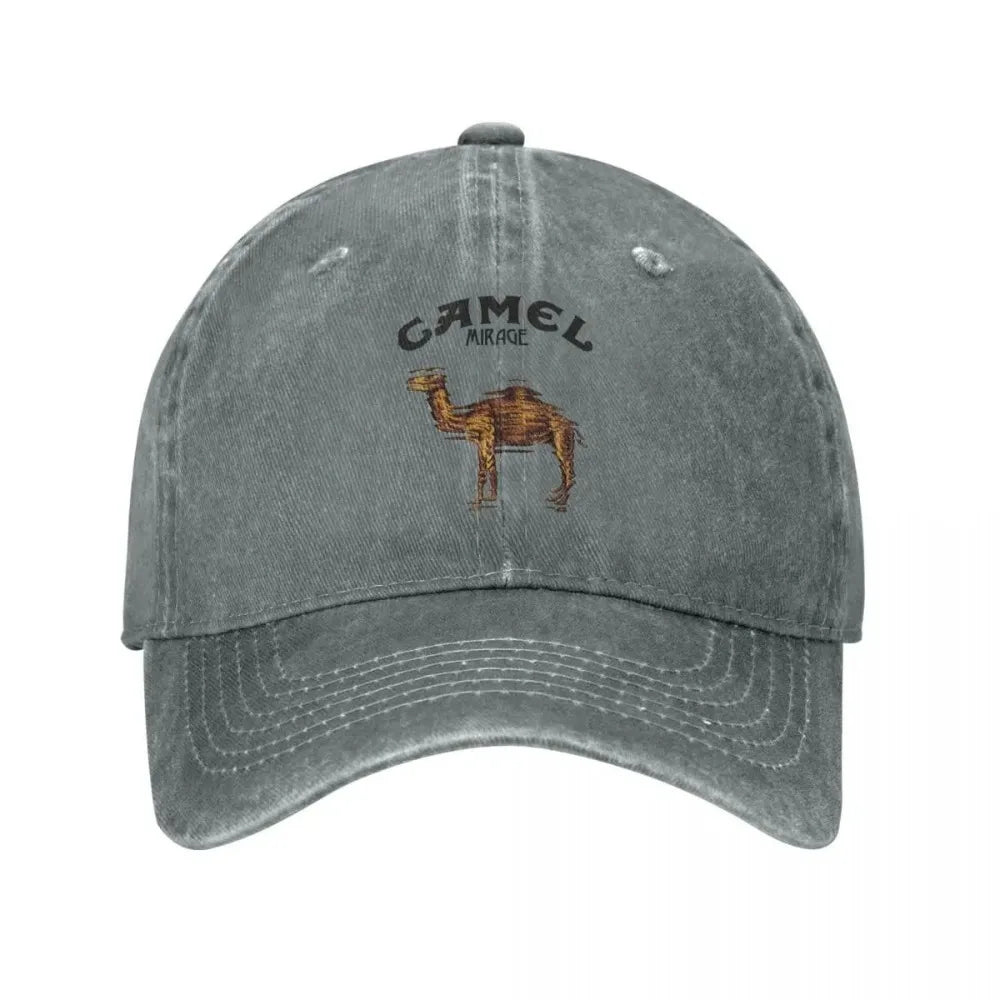 Men Camel Trucker Hat Vintage Outdoor Cap