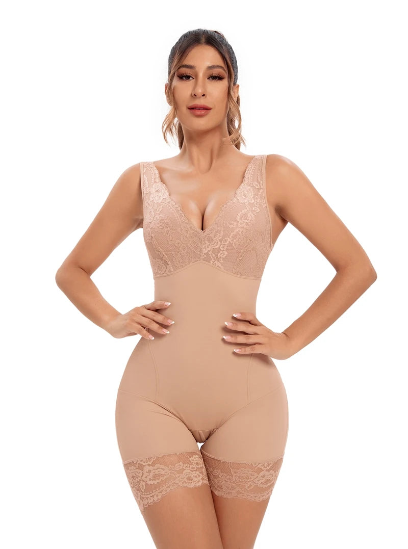 Lace Corset Waist Trainer Shapewear Bodysuit for Women