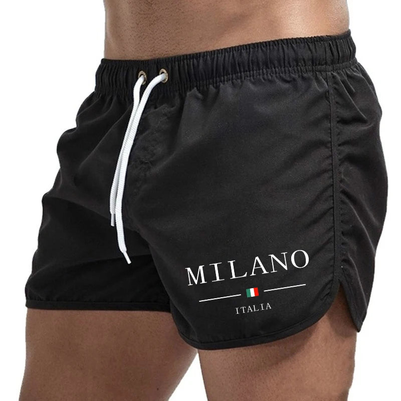 Men Quick Dry Urban Print Trunk Shorts