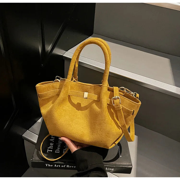 Matte Suede Large Capacity Tote Shoulder Bag for Women