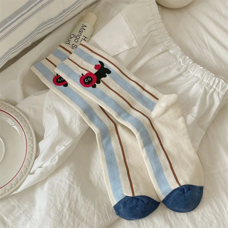 Cute Cartoon Cotton Long Socks for Women