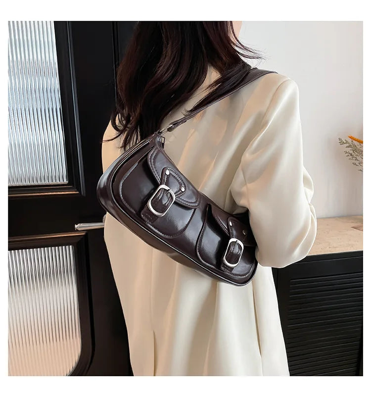 Women's shoulder bag fashion commuting armpit bag personality trendy cool scooter bag small senior sense shoulder crossbody bag