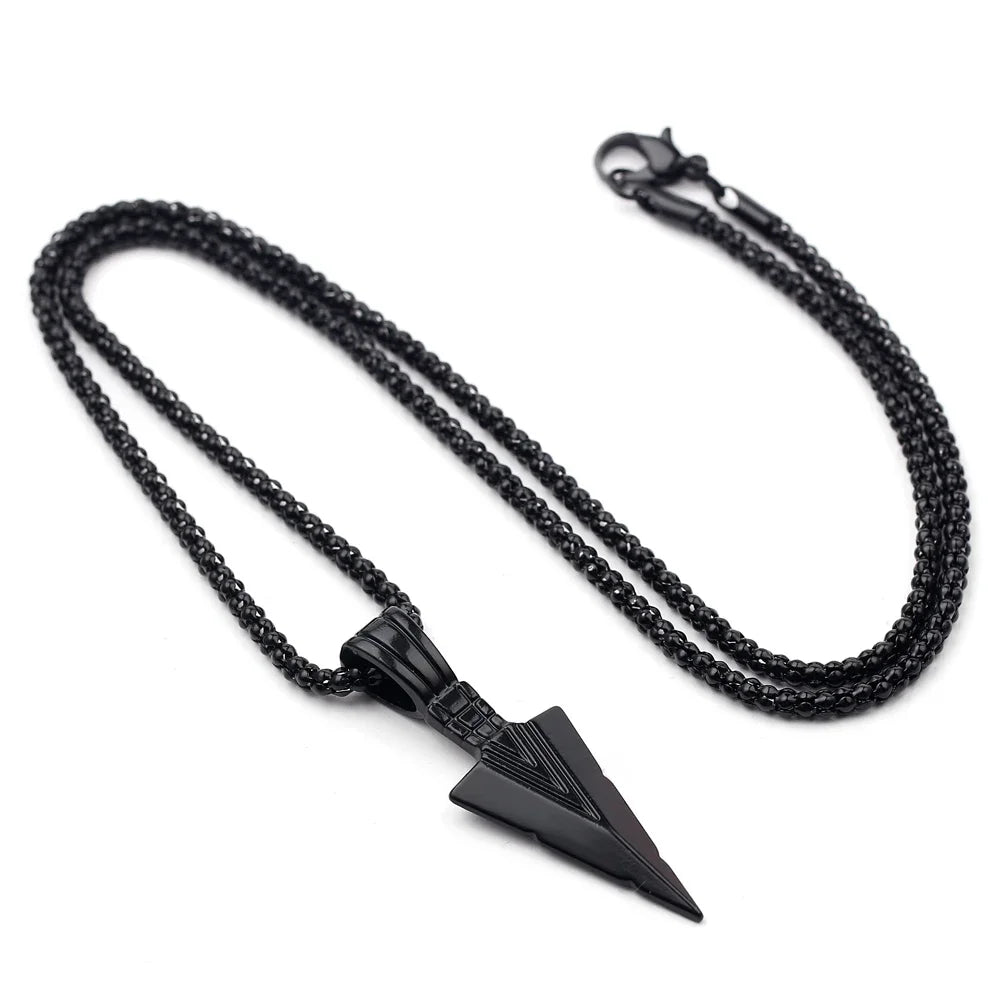 Men Arrow Pendant Long Chain Necklace