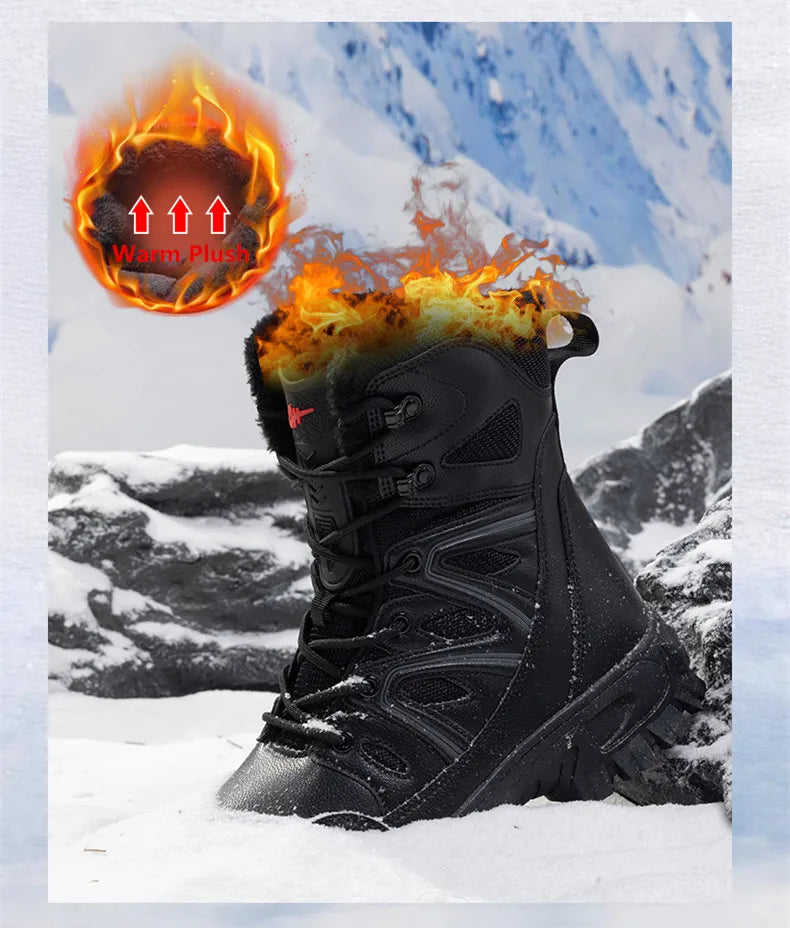 Men Winter Men Snow Boots Super Warm Men Hiking Boots High Quality Waterproof Leather Men's Boots Outdoor Motorcycle Boots