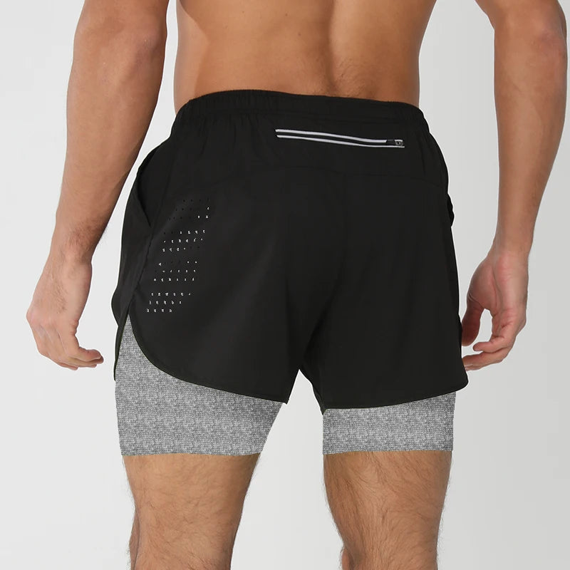 Quick-Dry Double Layer Workout Shorts for Men